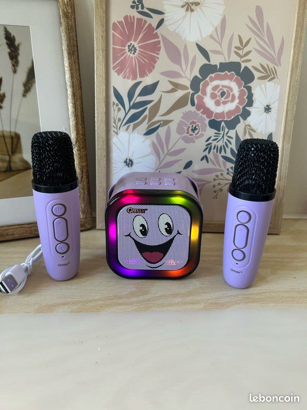 🎤 Enceinte Karaoké portable + 2 micros – Neuve 💜 (image 1)