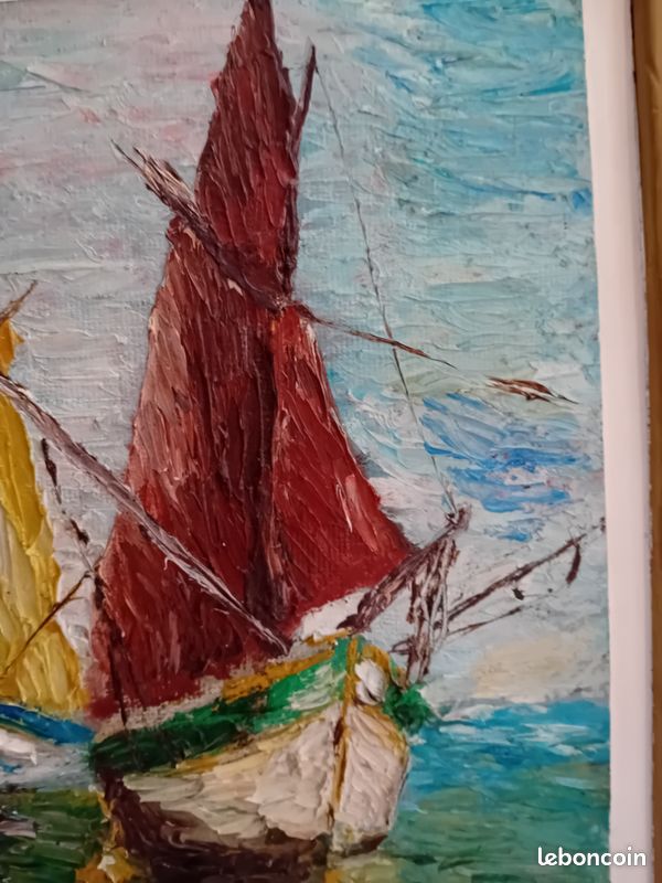 Tableau voilier peinture sur bois (image 4)