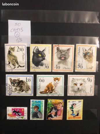 Motives 50 Timbres Divers Chats Et Grands Félins Pour Collectionneurs - Lions Tigres Léopards