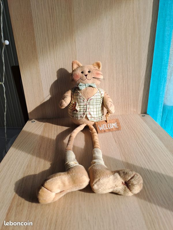 Peluche chat décorative bienvenue neuve (image 2)