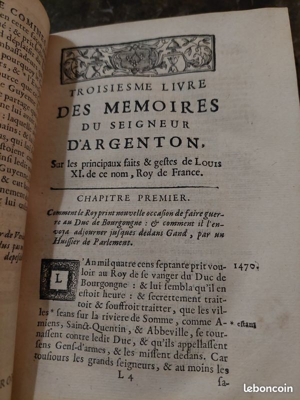 Mémoires de Philippe de Comines (édition 18éme) (image 6)
