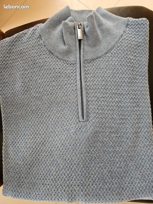Pull Zippé Femme Nomadic Traders Taille L Bleu - Coton Et Ramie - Neuf Sans étiquette