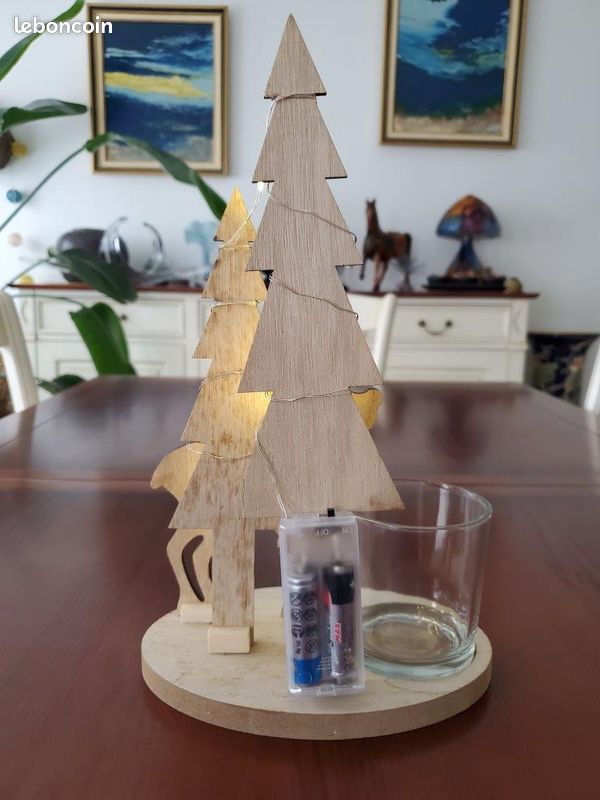 Lot 2 décorations Noel lumineuses en bois (image 7)