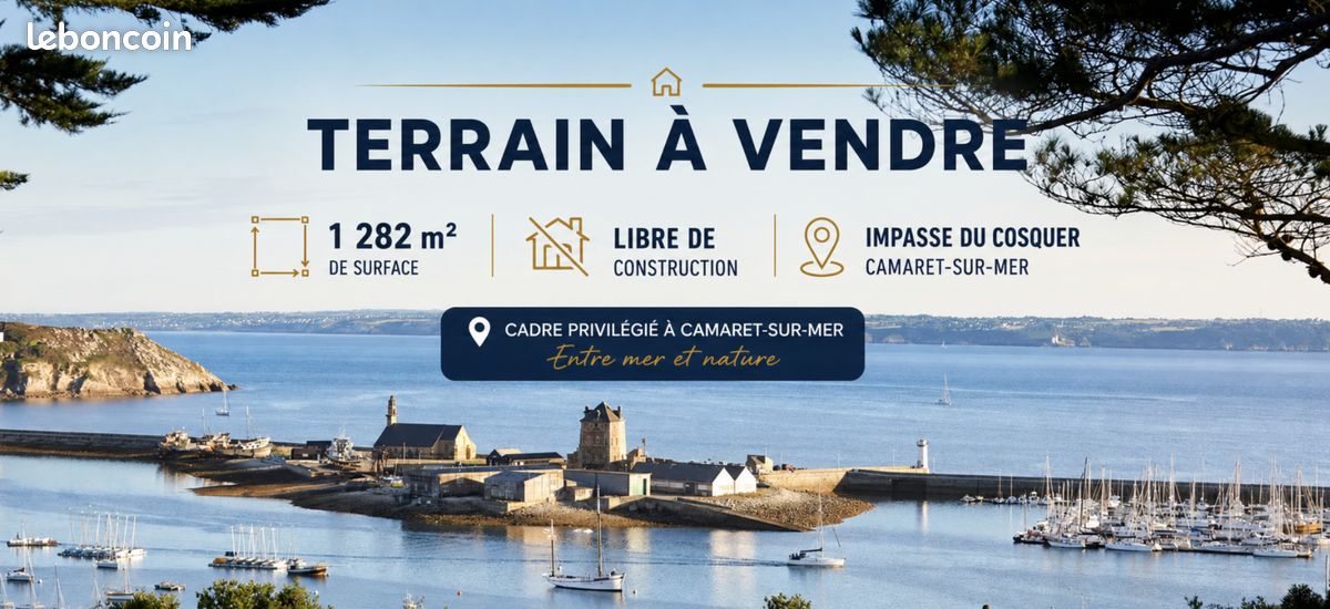 Terrain 1282 m² · à Camaret-sur-Mer · 1 282 m² · 128 400 €