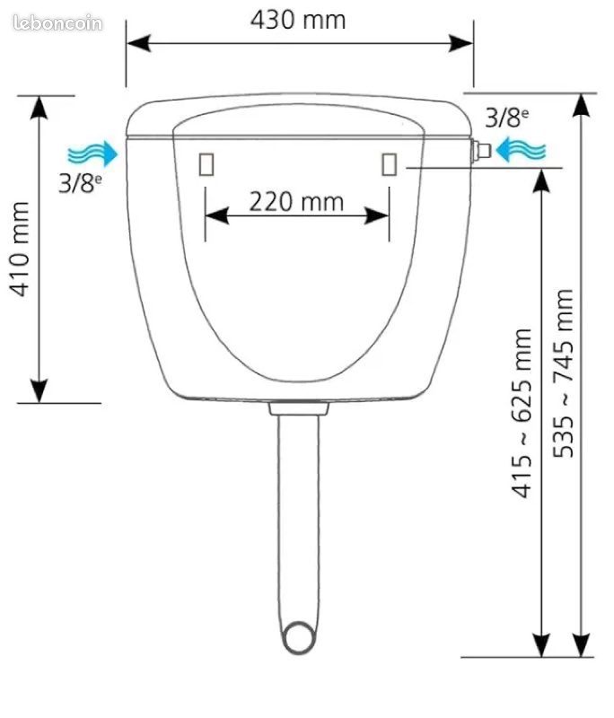 SIAMP Réservoir toilette wc attenant Rondo DV double touche neuf (image 3)
