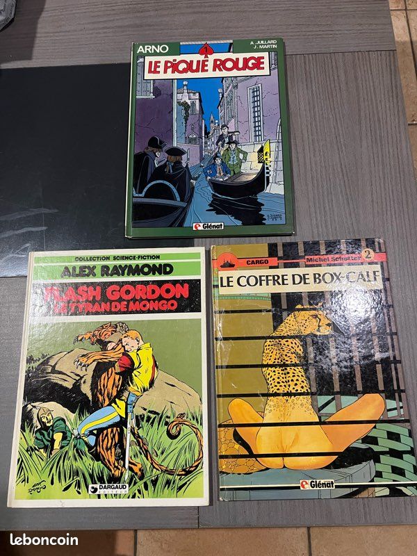 Bd bande dessinée DÉDICACE Cargo Michel schetter Le coffre de box calf 2 Éditions glenat 1984 Arno Juillard Martin Le pique rouge 1984 Glenat le poque rouge 1984 Arno juillard Martin (image 1)