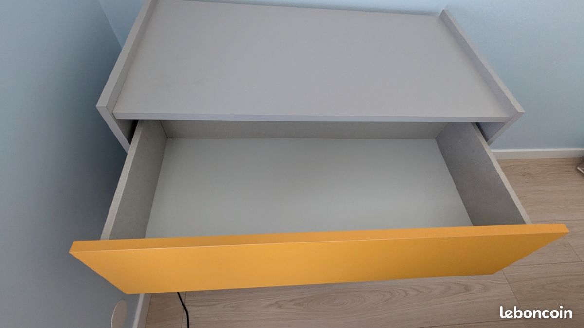 Jolie commode jaune et gris (image 3)