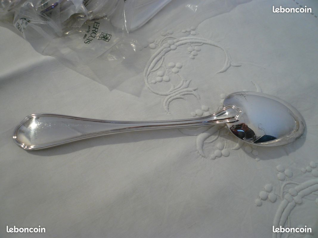 Lot De 12 Cuillères à Soupe Ercuis ROCAILLE Argenté - Marly - Occasion
