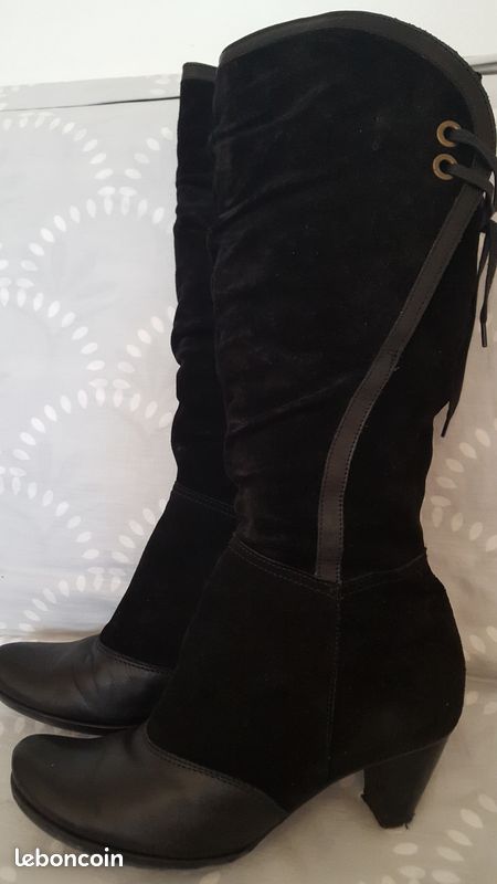 Bottes Noires Cuir T38 (image 2)