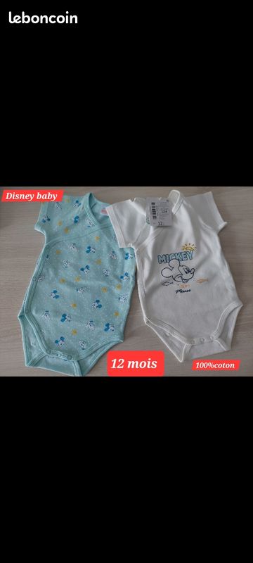 Bodys Mickey 12 mois (image 1)
