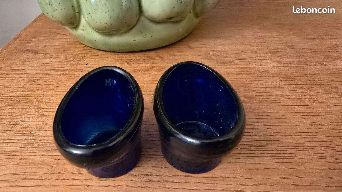 Extracteur De Jus Ancien – Verre Tourbillon Double Bec – Bleu Cobalt – Manuel