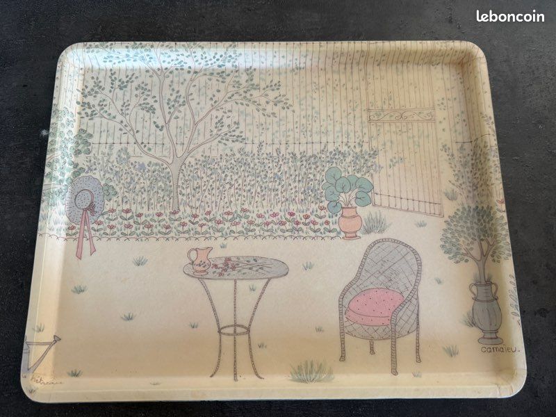 Vintage Plateau fibre de verre modèle Camaïeu pour Alpac 80's (image 2)
