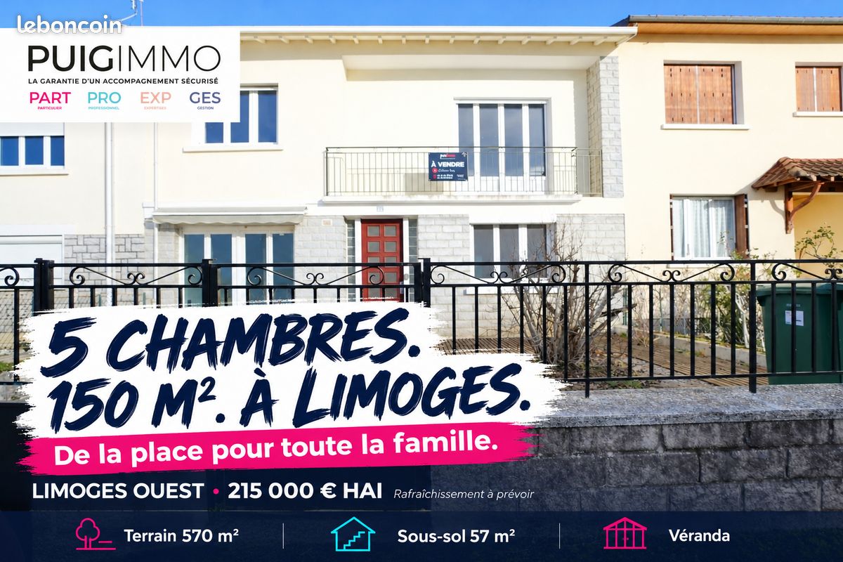 Maison 6 pièces 150 m² · à Limoges · 150 m² · 215 000 €