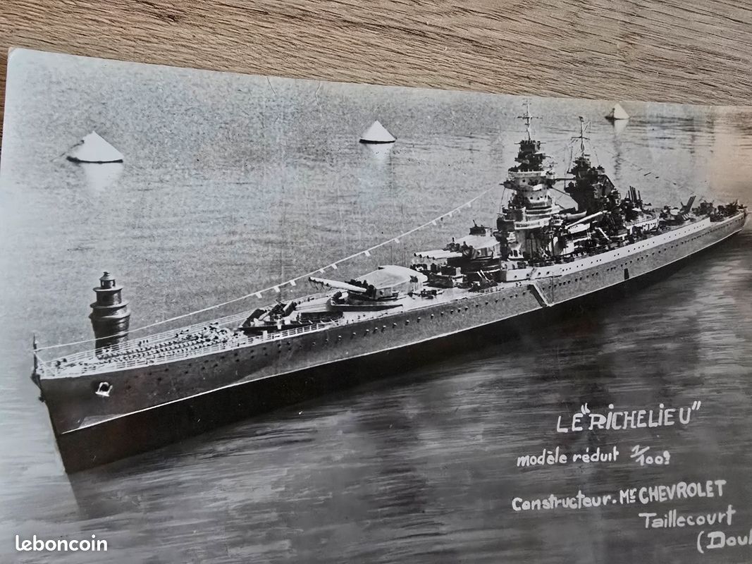 Photographie ancienne maquette bateau Richelieu Taillecourt Doubs (image 3)