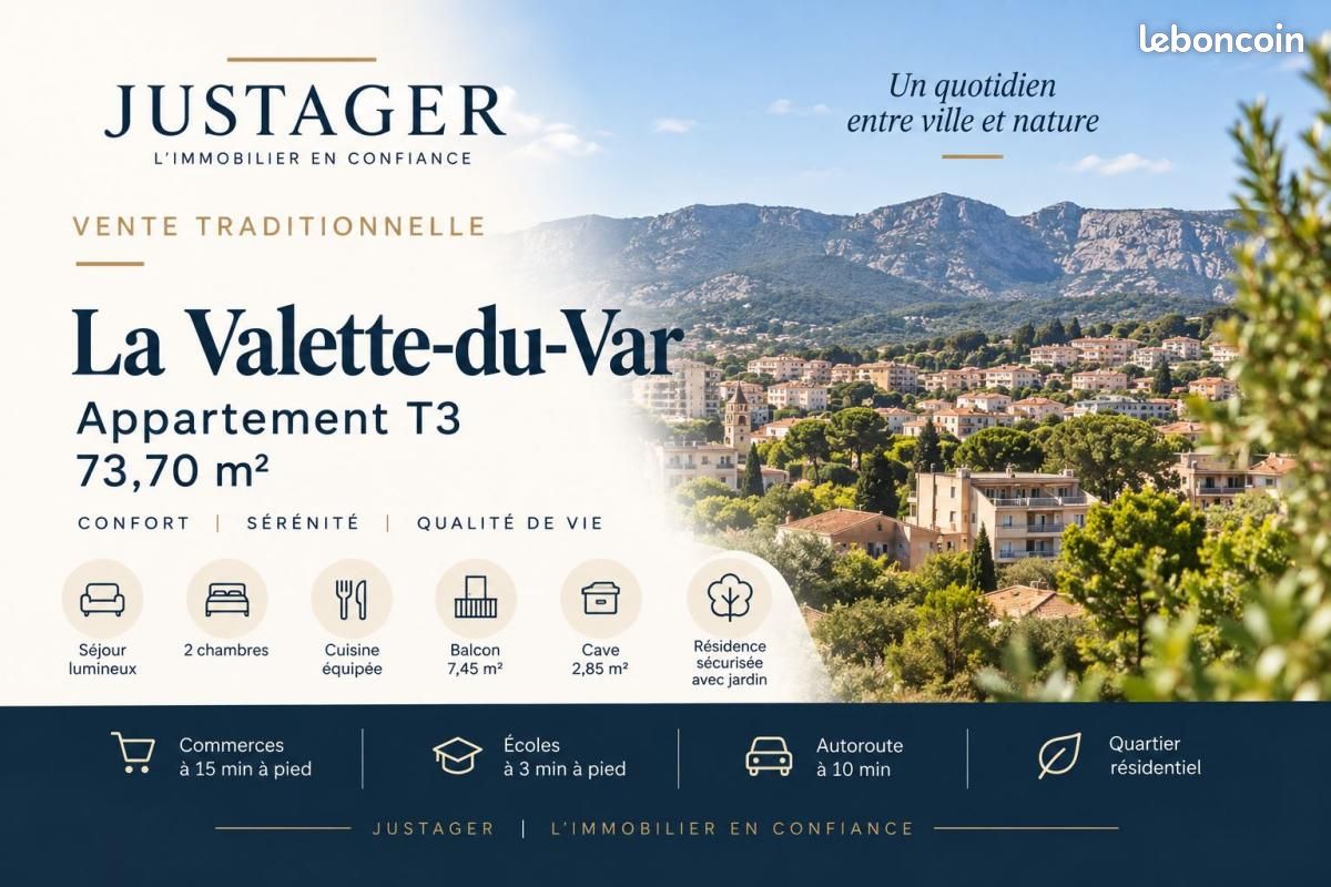 Appartement 3 pièces 70 m² · à La Valette-du-Var · 70 m² · 186 000 €