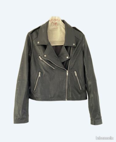 Perfecto Oakwood Perfecto Gris Femme Perfecto Cuir Perforé Noir