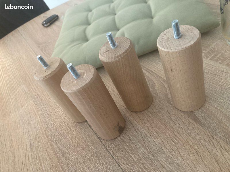 Pieds de lit en bois clair 12cm (image 4)
