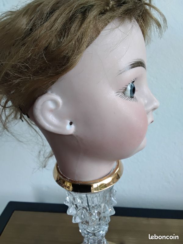Tête Support Pour Poupée Ancienne - Vintage 14 Cm - Fabriquée En France (années 1980)
