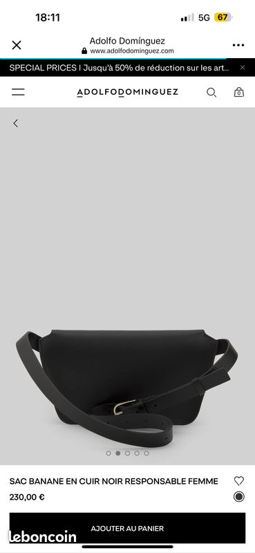 Sac en cuir neuf Adolfo Dominguez (image 4)