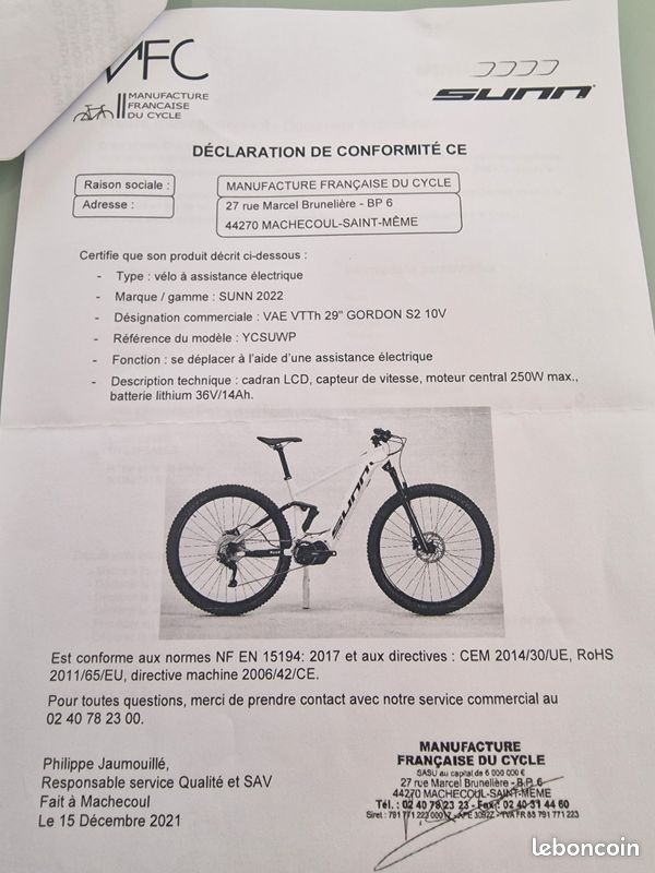 VTT ALL-MOUNTAIN ELECTRIQUE SUNN Gordon s2 29