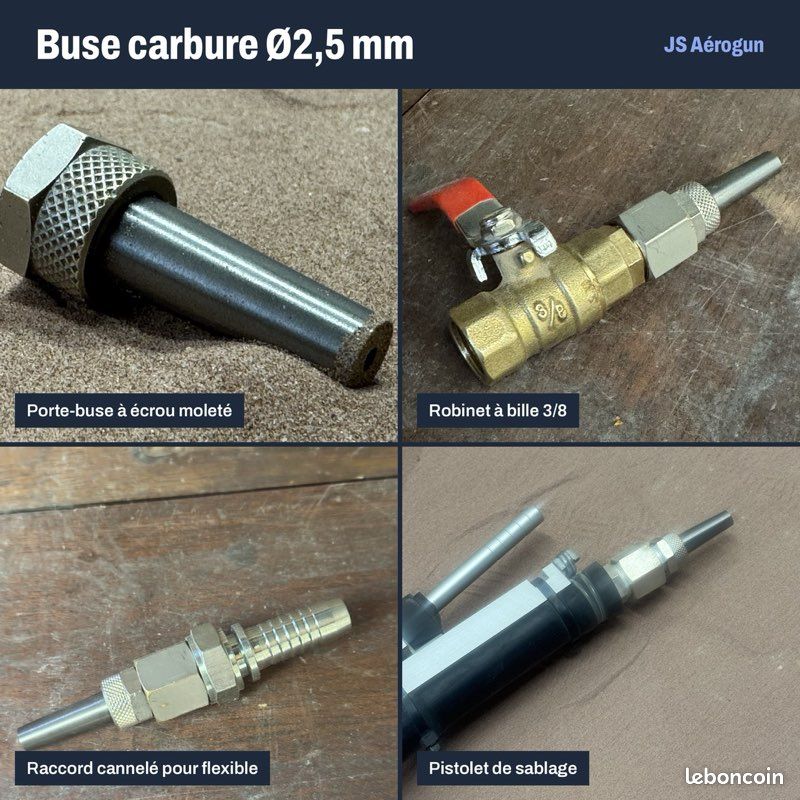 Buse carbure de tungstène 2,5 mm – sablage / aérogommage (image 1)