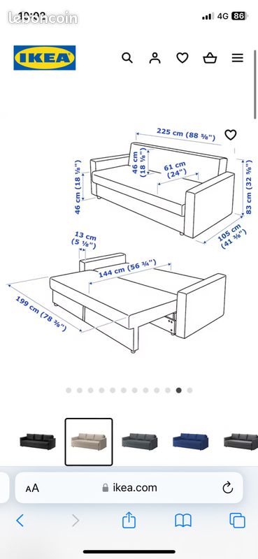 Canapé lit IKEA FRIHETEN (image 5)