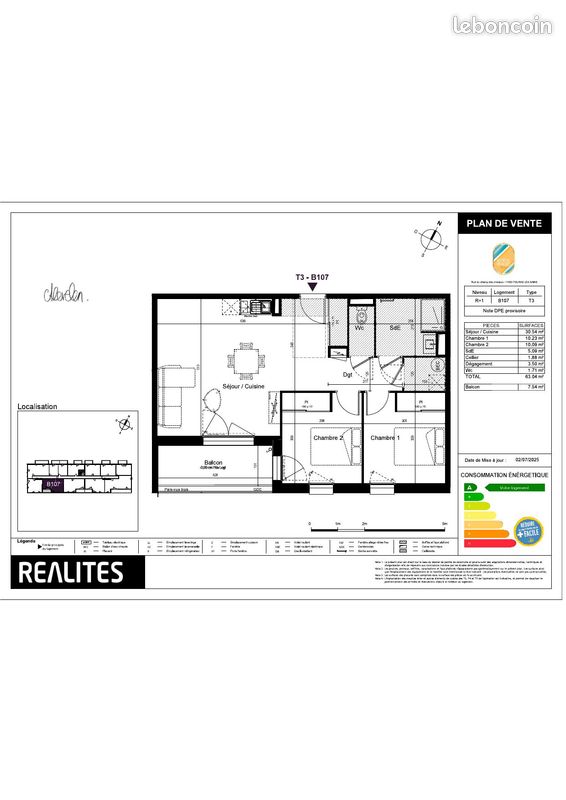 Appartement 3 pièces 63 m² · à Fouras · 63 m² · 731 €/mois
