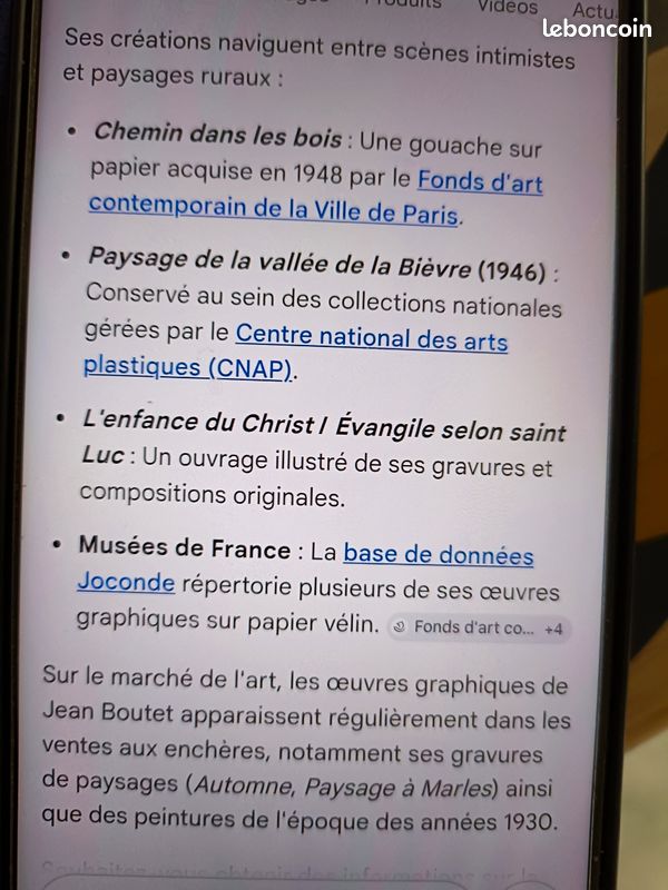 Tableau Clown peinture au couteau signé Jean BOUTET connu au xx em et Coté (image 7)