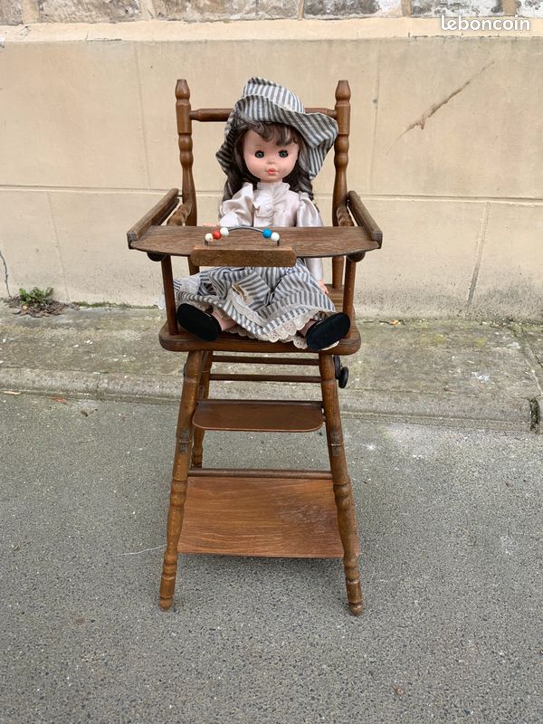 ANCIENNE CHAISE HAUTE En BOIS Pour POUPEE POUPON JOUET ANCIEN 1950 Vintage D Imgx1200 471