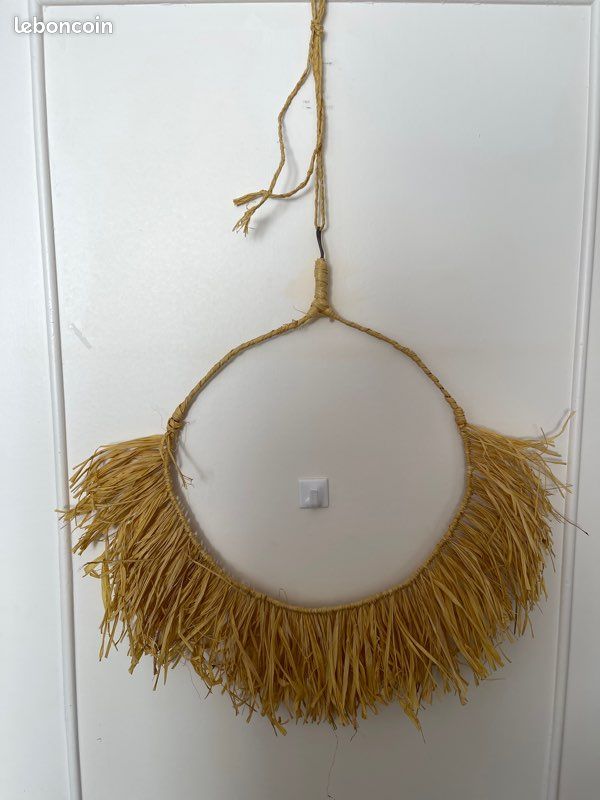 Suspension, décoration, murale, raphia (image 1)