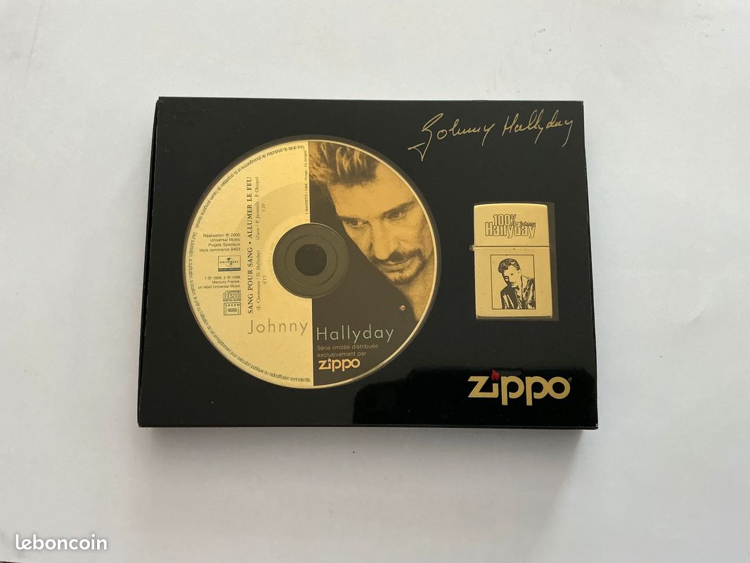 Briquet Zippo + CD Johnny Hallyday - Collection