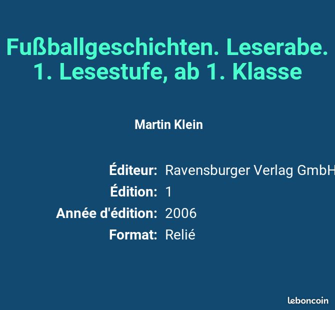 Fußballgeschichten. Leserabe. 1. Lesestufe, ab 1. Klasse - Martin Klein (image 2)