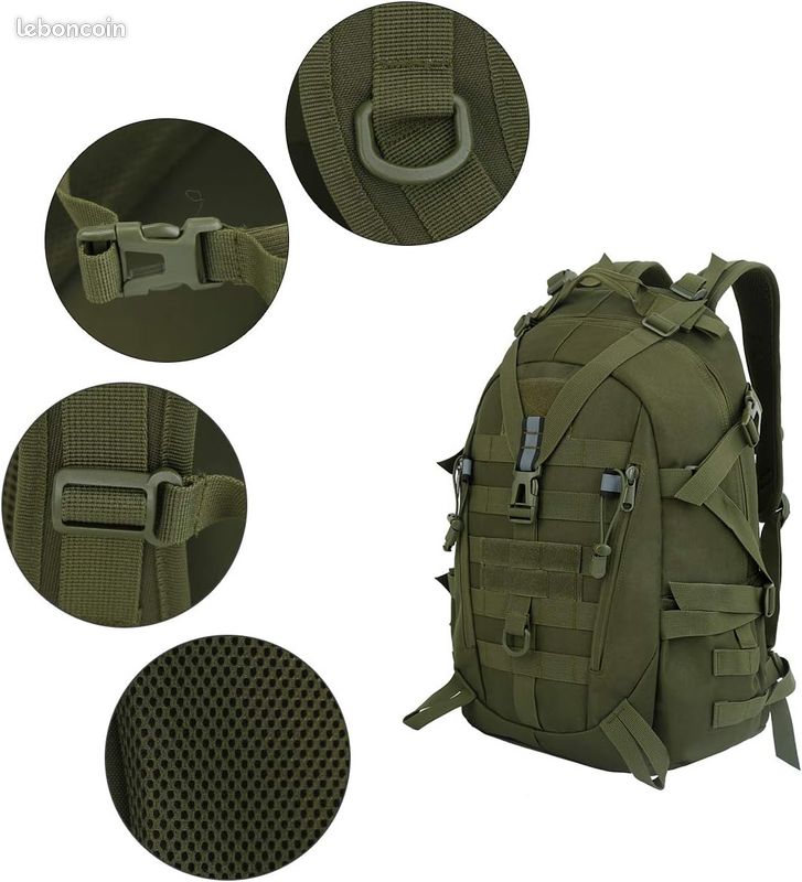 Sac à Dos Militaire Tactique Randonnée Étanche Multifonctionnel Molle Voyage Camping Trekking Vert LIVRAISON OFFERTE (image 2)