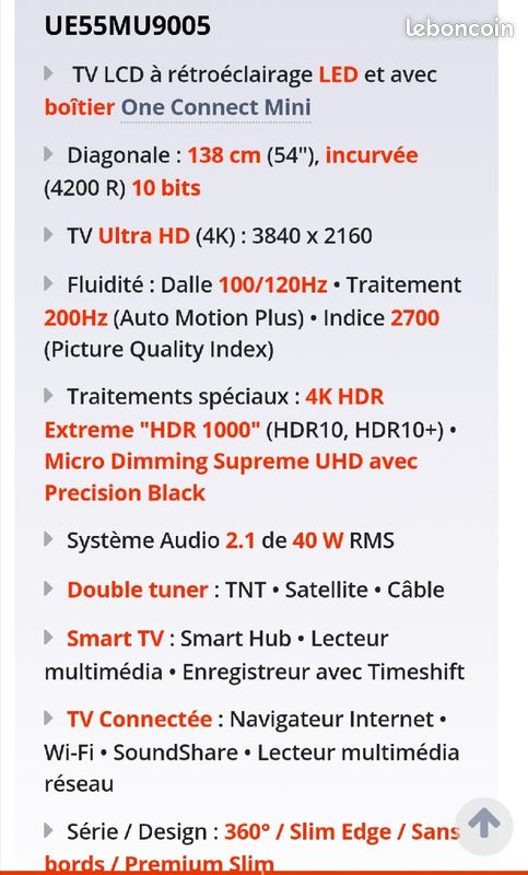 TV Samsung incurvée 120cm (image 4)