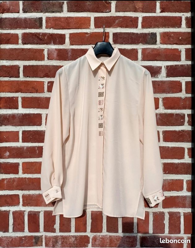 Blouse Sans Manches En Soie 100% Carole Richard - Taille 46, Couleur Turquoise, Occasion Très Bon état