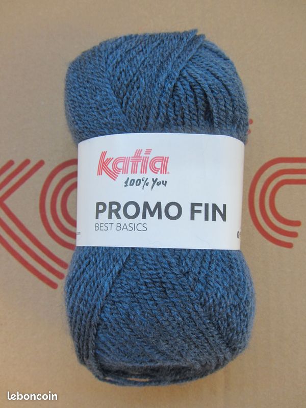 Lot De 10 Pelotes De Laine Fantaisie Bleu Grise - Douce - Fabriqué En France