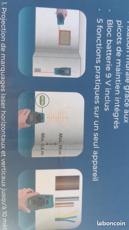 Détecteur Multifonction 5en1 FERREX NEUF (image 2)