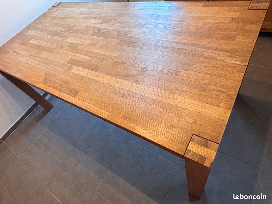 Table de sejour en chêne « Chicago » L 180 cm (Tomki) (image 4)