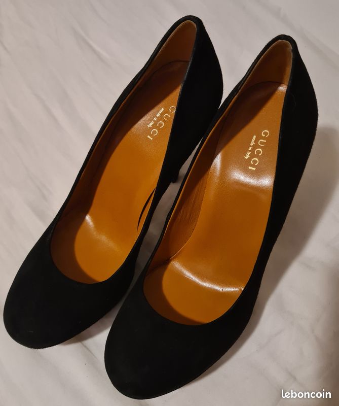 Escarpins cuir et velours noirs Gucci neufs (image 9)
