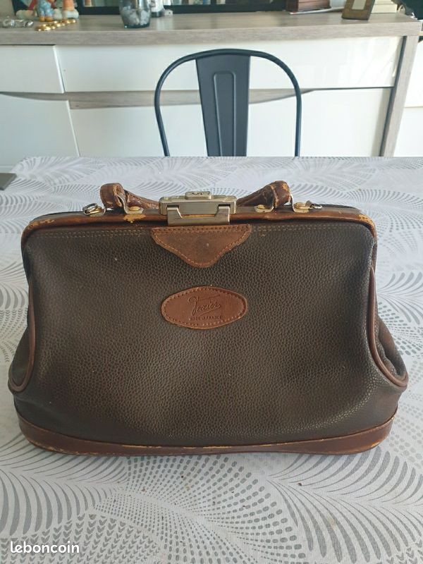 Sac Besace En Cuir Marron Vintage Texier - Occasion Très Bon état, Fermeture Magnétique