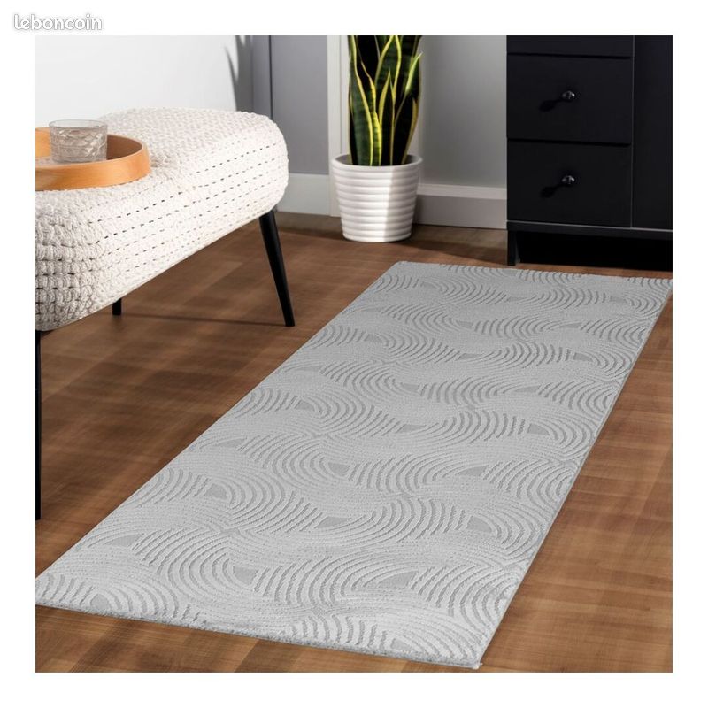 Tapis effet courbe 3D design intérieur Bincia Argenté 160x230 (image 3)