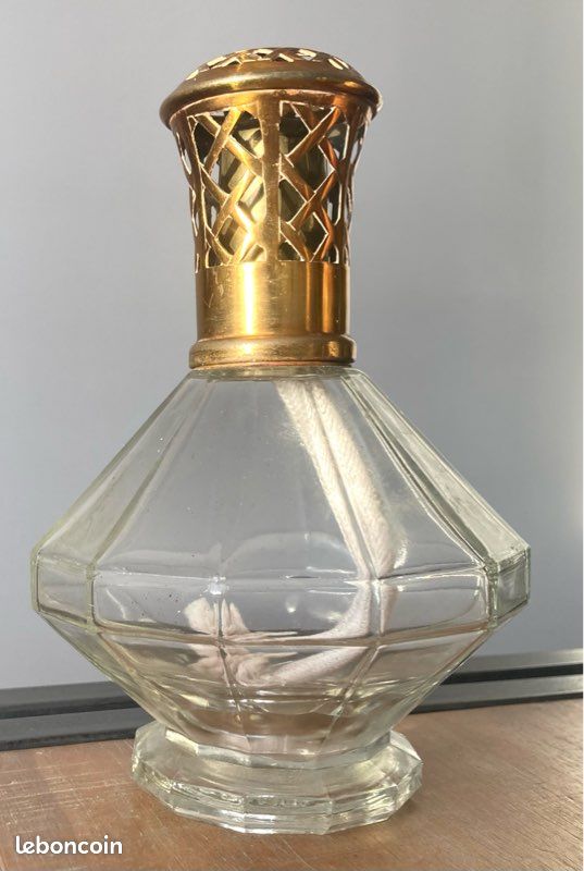ANCIENNE LAMPE BERGER en Métal doré et Verre Moulé Art Déco EUR 35,00 - FR