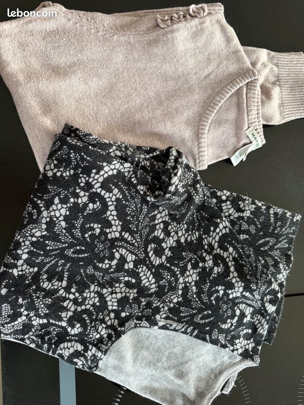 Haut Tunique Mango Rouge à Motifs Taille 38/40 - Polyester - Occasion Très Bon état