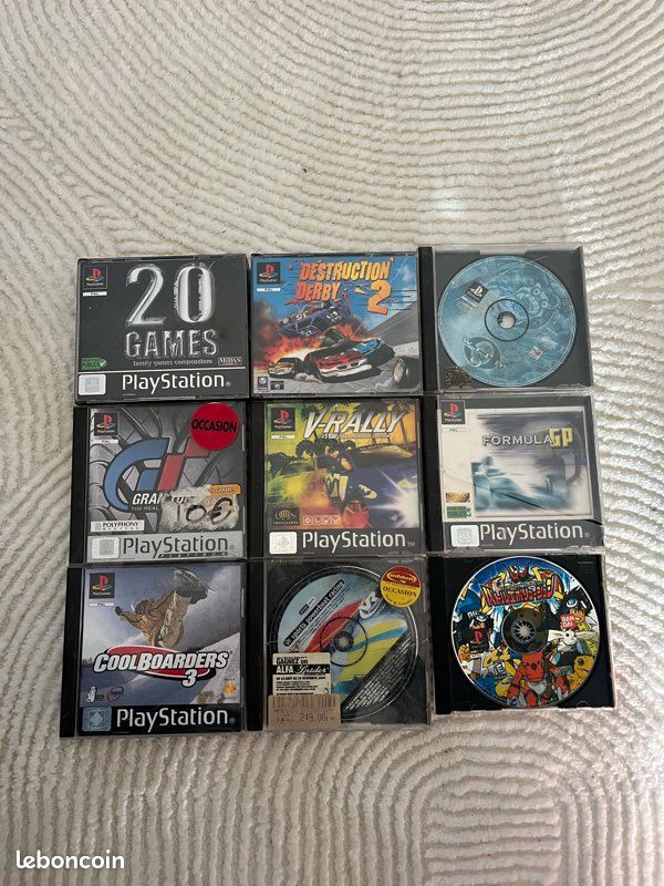 Lot De 9 Jeux Sony PlayStation 1 - Dont V-Rally, état Correct