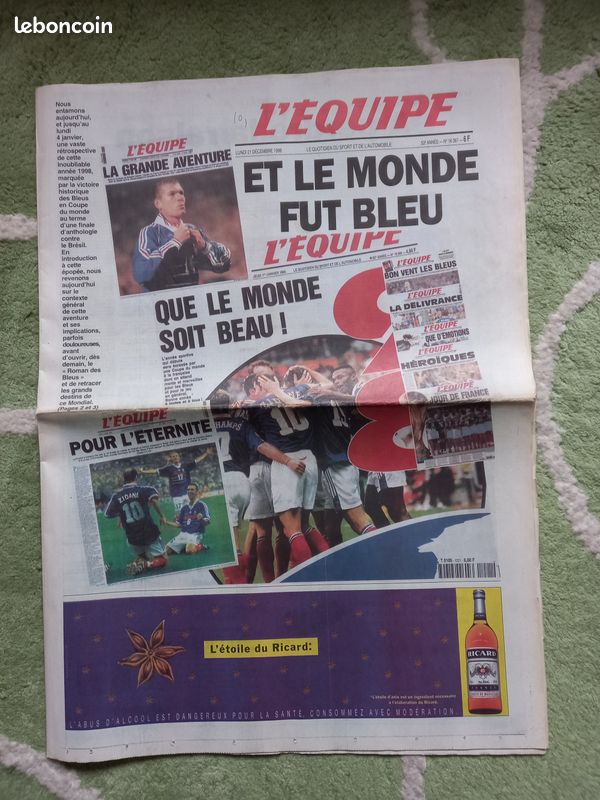 Affiche La Vache Qui Rit - Équipe De France 1998 - Football - Occasion Correcte