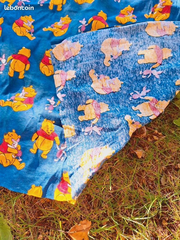 Coupon Tissu Enfant Oursons Bleu - 78 X 100 Cm En Coton, Motif Mignon, Idéal Couture Ou Déco Chambre Bébé