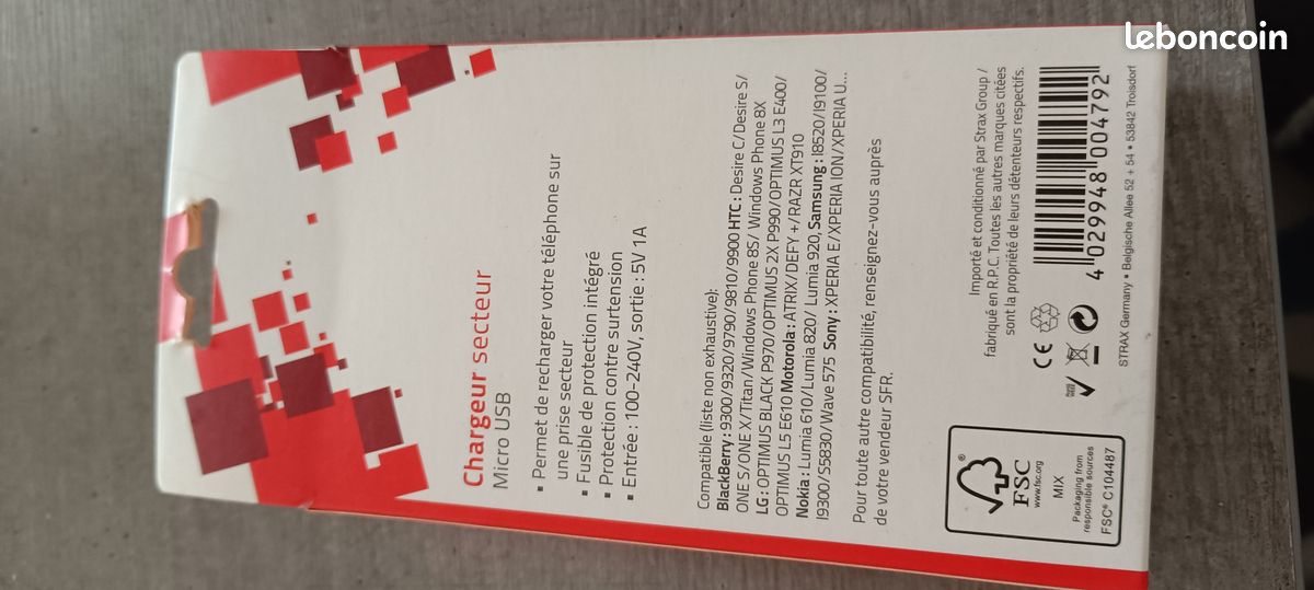 Chargeur secteur micro USB (image 2)