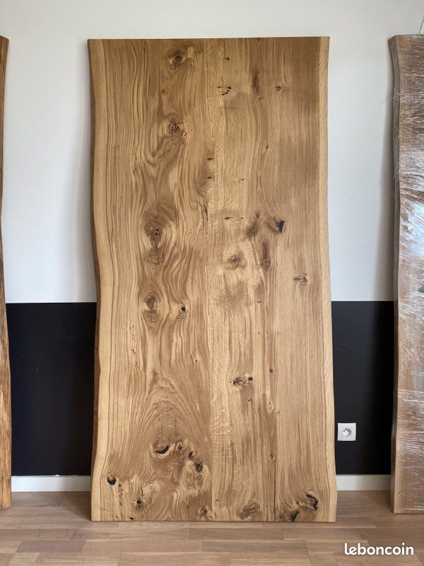 Plateau de Table Bois Massif Bords Naturel Sur Mesure (image 5)