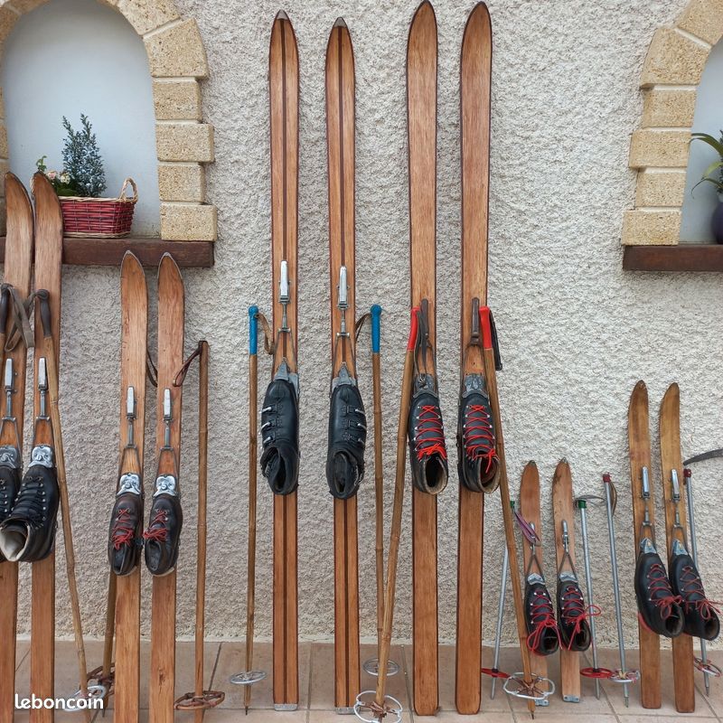 Skis De Fond Vintage Skimaster - Bois, 200 Cm, Fabriqués En Suède