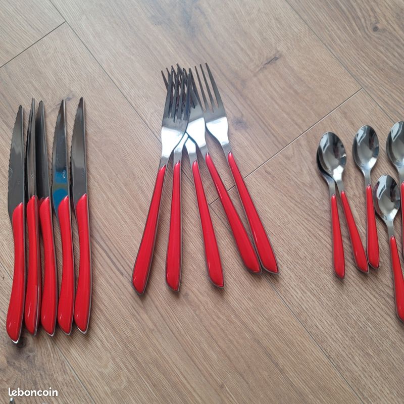 Ménagère Inox 24 Pièces tamar Rouge à Prix